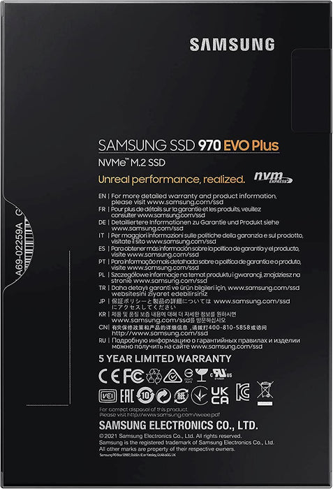 Samsung 970 EVO plus 2 TB Pcie Nvme M.2 (2280) Internal Solid State Drive (SSD) (MZ-V7S2T0) , Black