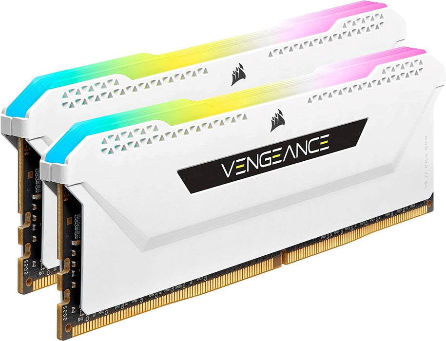 Corsair Vengeance RGB PRO SL 32GB (2X16Gb) DDR4 3600Mhz C18, Illuminated Desktop Memory Kit (10 Individually Addressable RGB Leds, Wide Compatibility, Optimised for Bandwidth & Response Times) White