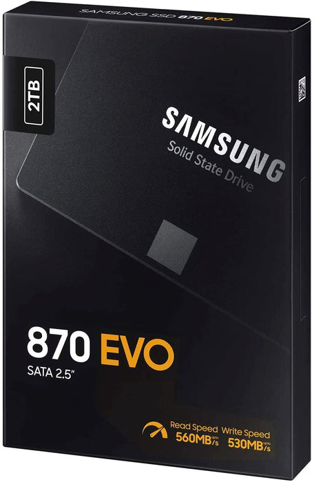 Samsung SSD 870 EVO, 2 TB, Form Factor 2.5”, Intelligent Turbo Write, Magician 6 Software, Black