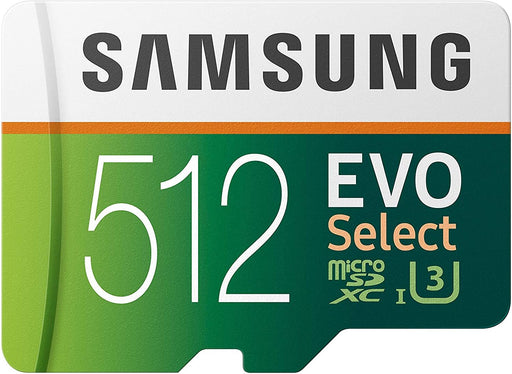 EVO Select 512GB Microsdxc UHS-I U3 100Mb/S Full HD & 4K UHD Memory Card with SD Adapter (MB-ME512HA/EU)