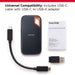 Sandisk Extreme 4TB Portable Nvme SSD, USB-C, up to 1050Mb/S Read and 1000Mb/S Write Speed, Water and Dust-Resistant