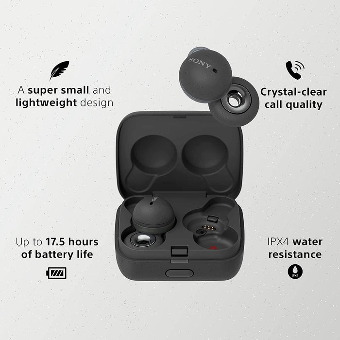 Sony Linkbuds - New Concept Open Ring Design Allows Conversations without Removing Earbuds and to Stay Safe While Running - Grey