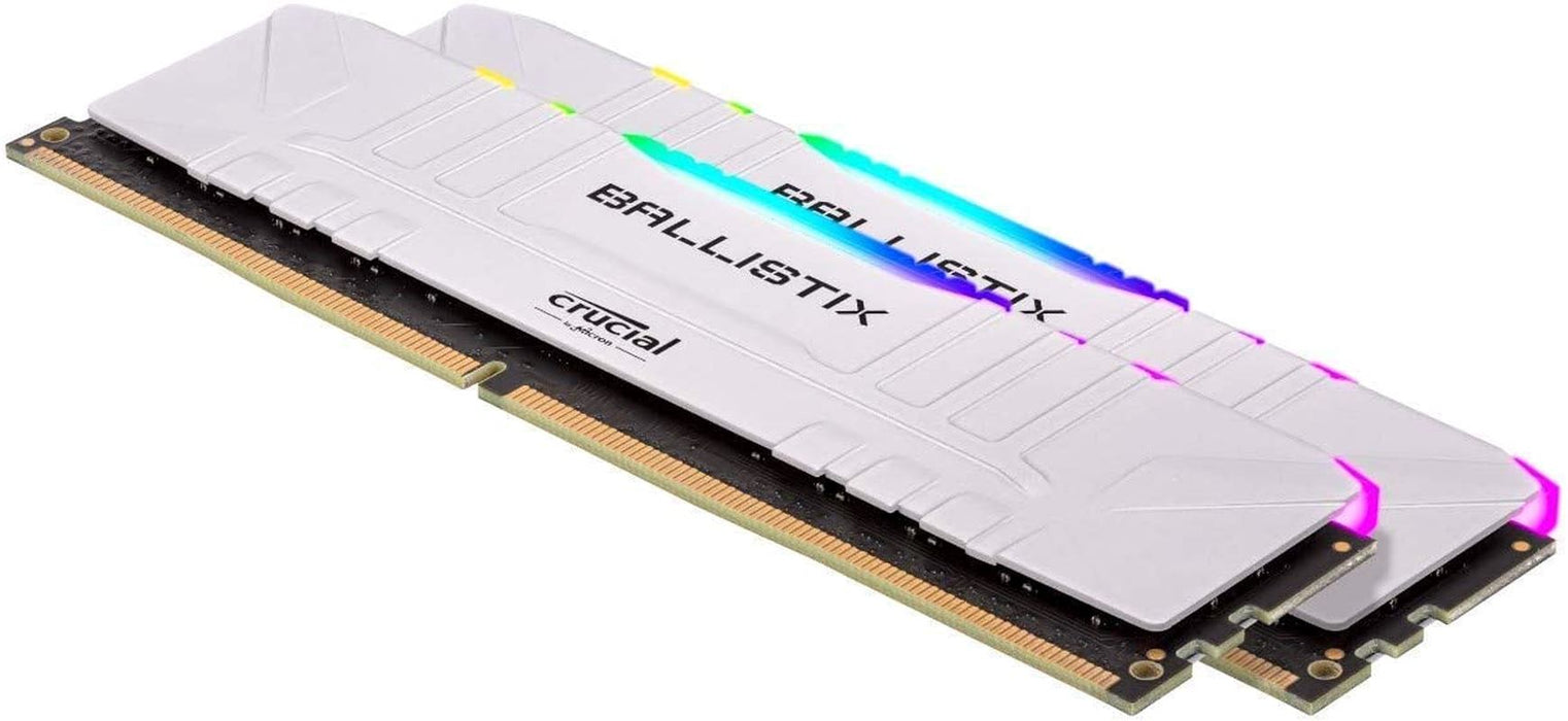 Crucial Ballistix RGB BL2K16G36C16U4WL 3600 Mhz, DDR4, DRAM, Desktop Gaming Memory Kit, 32GB (16GB X2), CL16, White