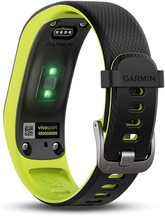 Garmin Vivosport Smart Activity Tracker with Wrist-Based Heart Rate and GPS -Black (Limelight), Large