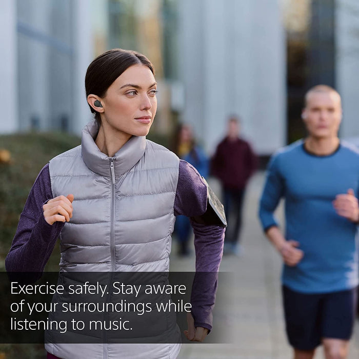 Sony Linkbuds - New Concept Open Ring Design Allows Conversations without Removing Earbuds and to Stay Safe While Running - Grey