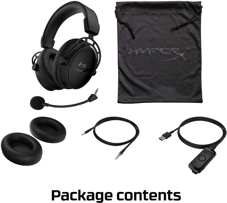 Hyperx Cloud Alpha S - PC Gaming Headset, 7.1 Surround Sound, Adjustable Bass, Dual Chamber Drivers, Breathable Leatherette, Memory Foam, and Noise Cancelling Microphone - Blackout (HX-HSCAS-BK/WW)