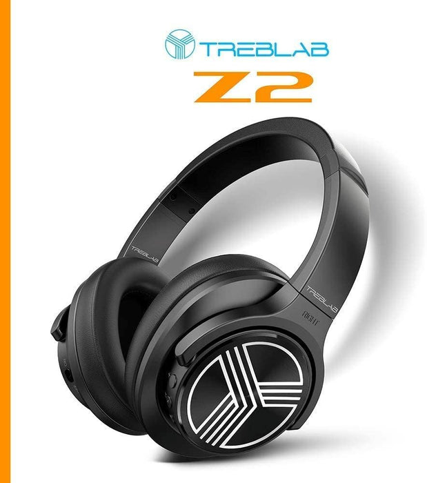 TREBLAB Z2 - Ultra Premium over Ear Wireless Headphones - Hyperhd Sound, High-End Bluetooth Stereo Aptx, Active Noise Cancelling ANC Microphone, 35H Battery, Best Sports Gym Workout Travel Auriculares