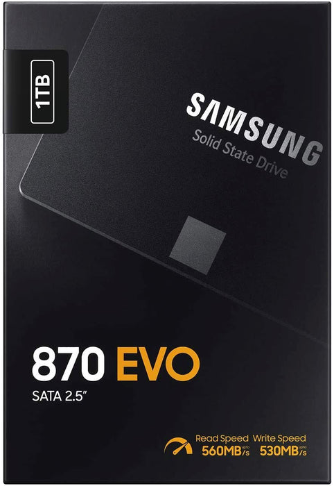 Samsung SSD 870 EVO, 1 TB, Form Factor 2.5”, Intelligent Turbo Write, Magician 6 Software, Black (Internal SSD)