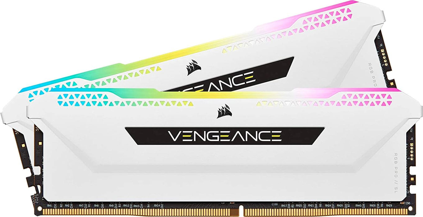 Corsair Vengeance RGB PRO SL 32GB (2X16Gb) DDR4 3600Mhz C18, Illuminated Desktop Memory Kit (10 Individually Addressable RGB Leds, Wide Compatibility, Optimised for Bandwidth & Response Times) White