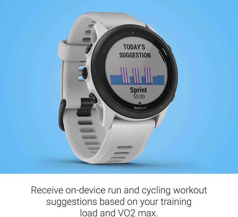 Garmin Forerunner 745, GPS Running Watch, Detailed Training Stats and On-Device Workouts, Essential Smartwatch Functions, Whitestone