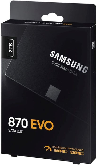 Samsung SSD 870 EVO, 2 TB, Form Factor 2.5”, Intelligent Turbo Write, Magician 6 Software, Black