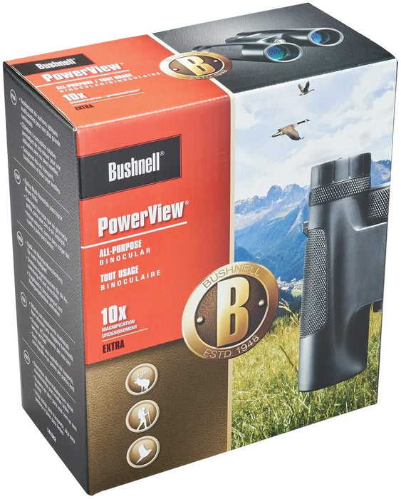 Bushnell - Powerview - 10X42 - Black - Roof Prism - Rugged Design - Binocular - 141042