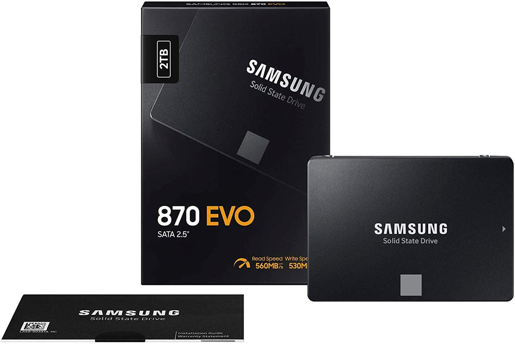 Samsung SSD 870 EVO, 2 TB, Form Factor 2.5”, Intelligent Turbo Write, Magician 6 Software, Black