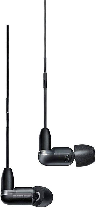 Shure AONIC 3 Wired Sound Isolating Earbuds, Clear Sound, Single Driver, In-Ear Fit, Detachable Cable, Durable Quality, Compatible with Apple & Android Devices - Black