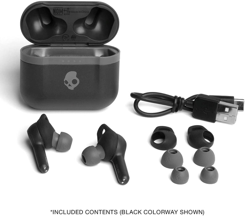 Skullcandy Indy Evo In-Ear Headphones True Wireless via Bluetooth, IP55 Sweat, Water, and Dust Resistant, up to 30 Hours of Total Battery - True Black