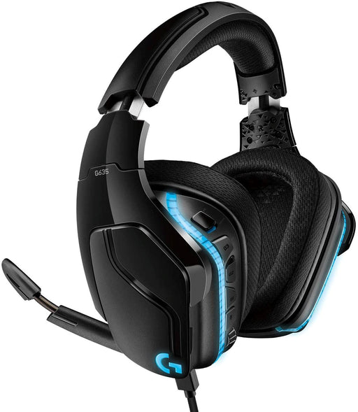 Logitech G635 Wired Gaming RGB Headset, 7.1 Surround Sound, DTS Headphone:X 2.0, 50 Mm Pro-G Drivers, USB and 3.5Mm Audio Jack, Flip-To-Mute Mic, Pc/Mac/Xbox One/Ps4/Nintendo Switch - Black