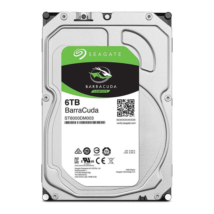 Seagate BarraCuda 6 TB Internal Hard Drive HDD – 3.5 Inch SATA 6 Gb/s 5400 RPM 256 MB Cache for Computer Desktop PC