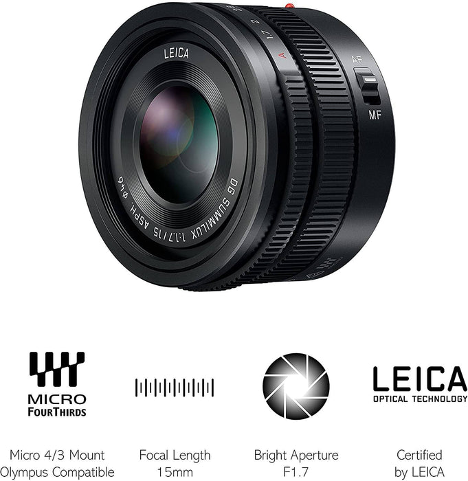 Panasonic  15mm F1.7 ASPH Lens - Black