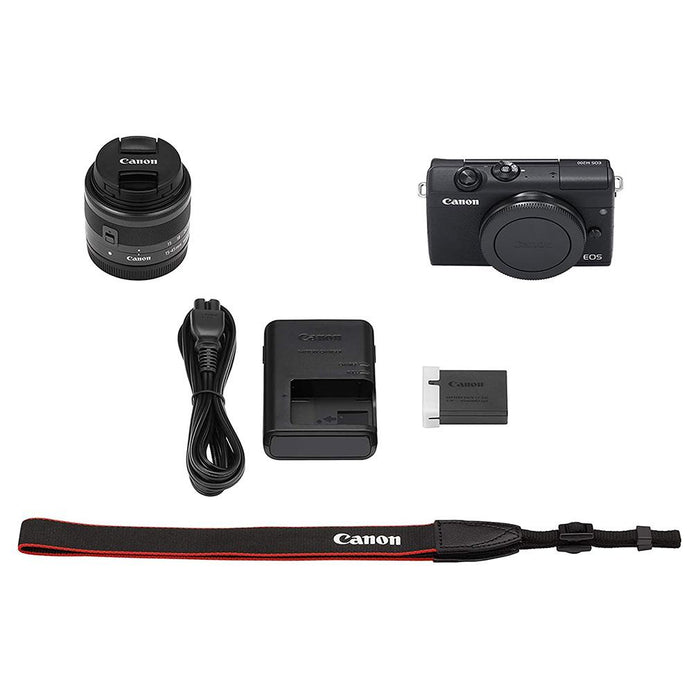 Canon EOS M200 with EF-M 15-45mm f/3.5-6.3 IS STM Lens -Black