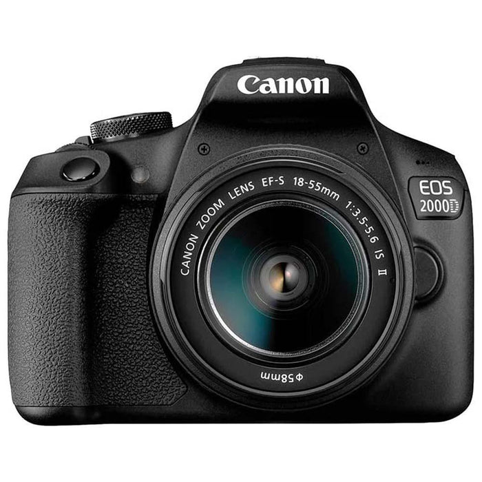 Canon EOS 2000D DSLR Camera and EF-S 18-55 mm f/3.5-5.6 IS II Lens, Black