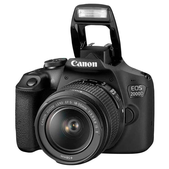 Canon EOS 2000D DSLR Camera and EF-S 18-55 mm f/3.5-5.6 IS II Lens, Black