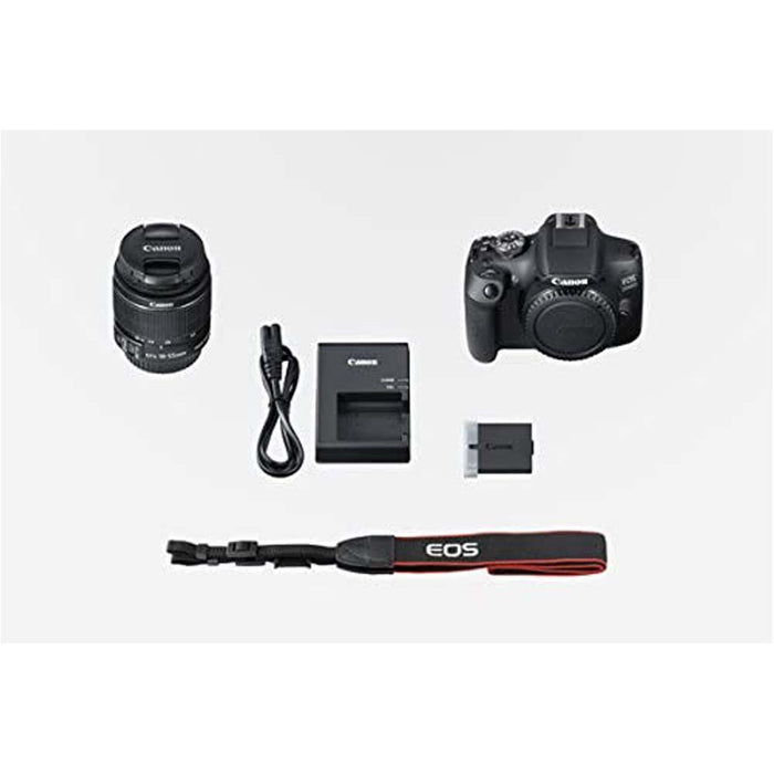 Canon EOS 2000D DSLR Camera and EF-S 18-55 mm f/3.5-5.6 IS II Lens, Black