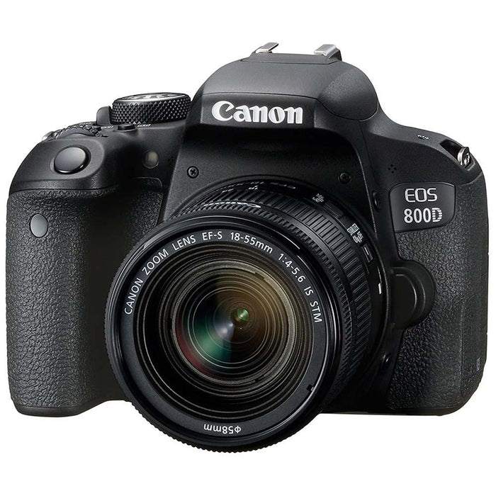 Canon EOS 800D DSLR with EF-S 18-55 mm f/4-5.6 IS STM - Black