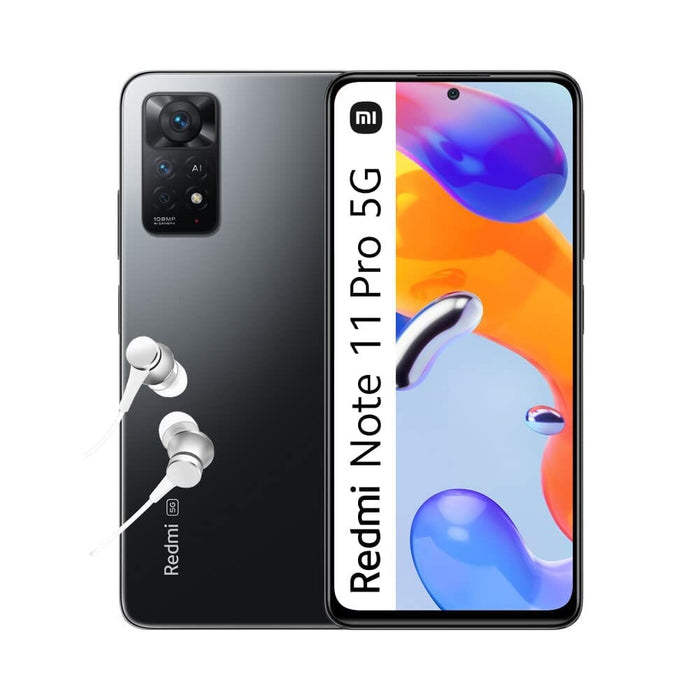 Xiaomi Redmi Note 11 Pro 5G - Smartphone 6+128GB, 6.67” 120Hz FHD+ AMOLED DotDisplay, Snapdragon 695, 108MP+8MP+2MP AI Triple Camera, 5000mAh, Graphite Gray (UK Version + 2 Years Warranty)