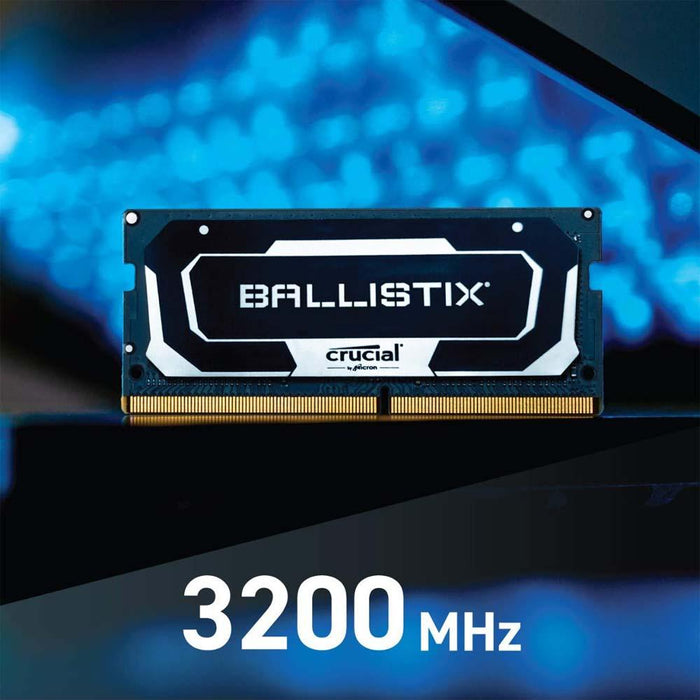 Crucial Ballistix BL2K16G32C16S4B 3200 MHz, DDR4, DRAM, Laptop Gaming Memory Kit, 32GB (16GB x2), CL16, Black